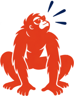 Affe in Startposition